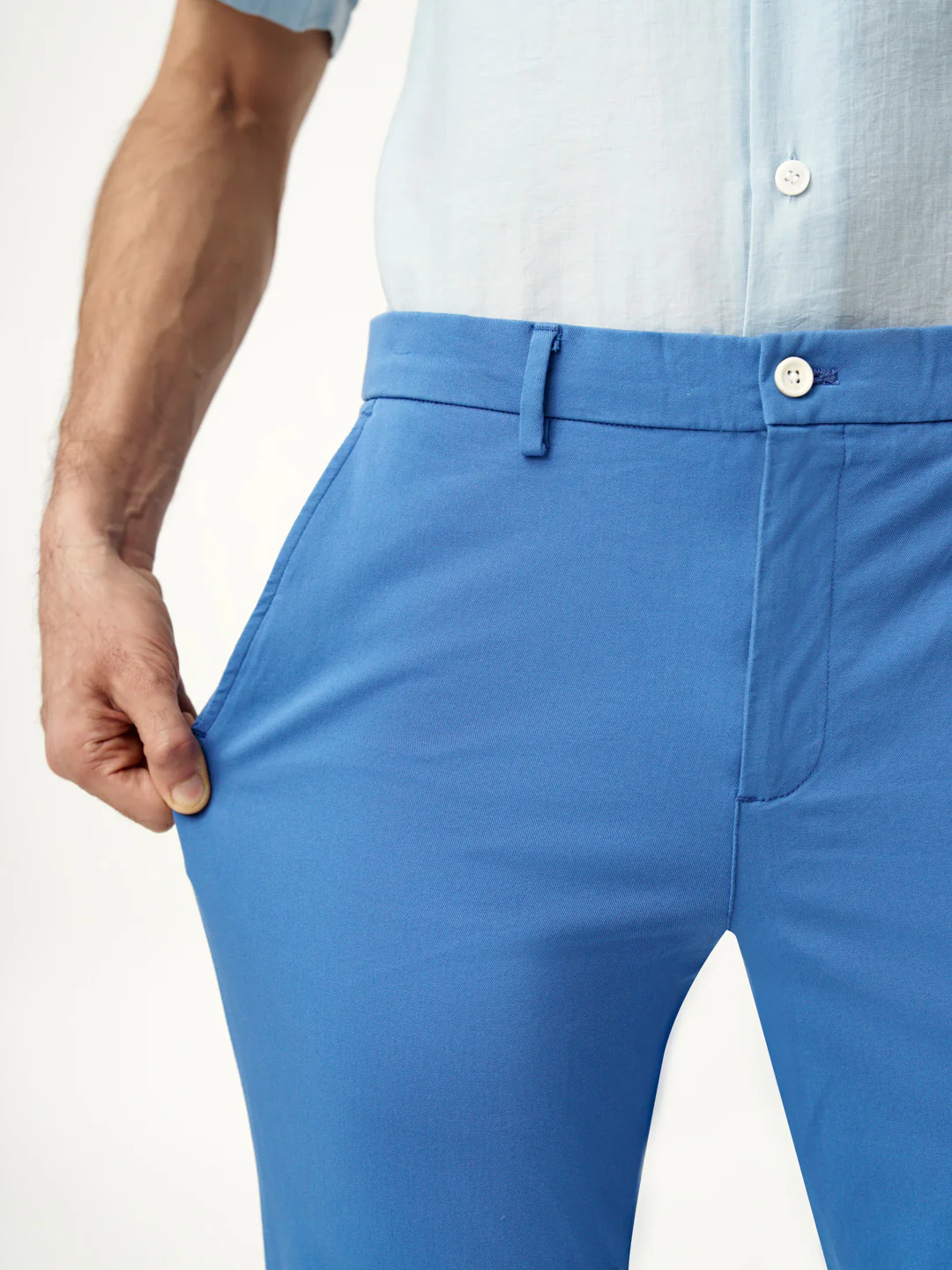Airforce Blue Stretch Chinos - Image 3