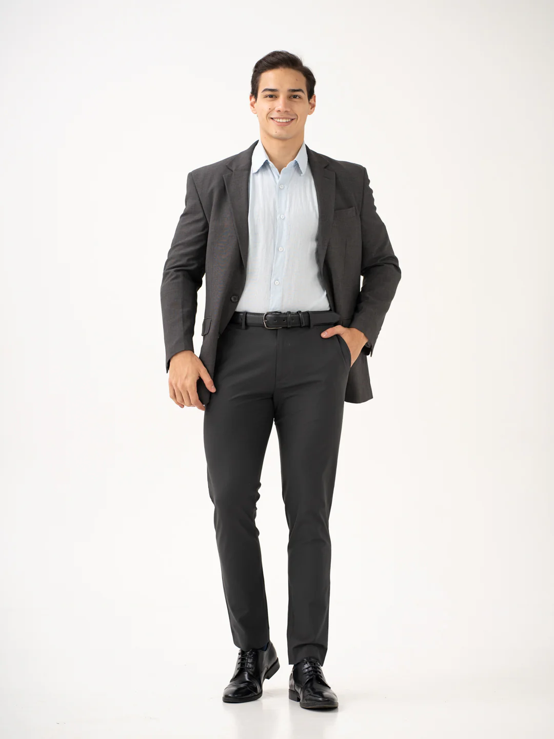 Timeless Grey Slim Fit Stretch Formal Pants - Image 6