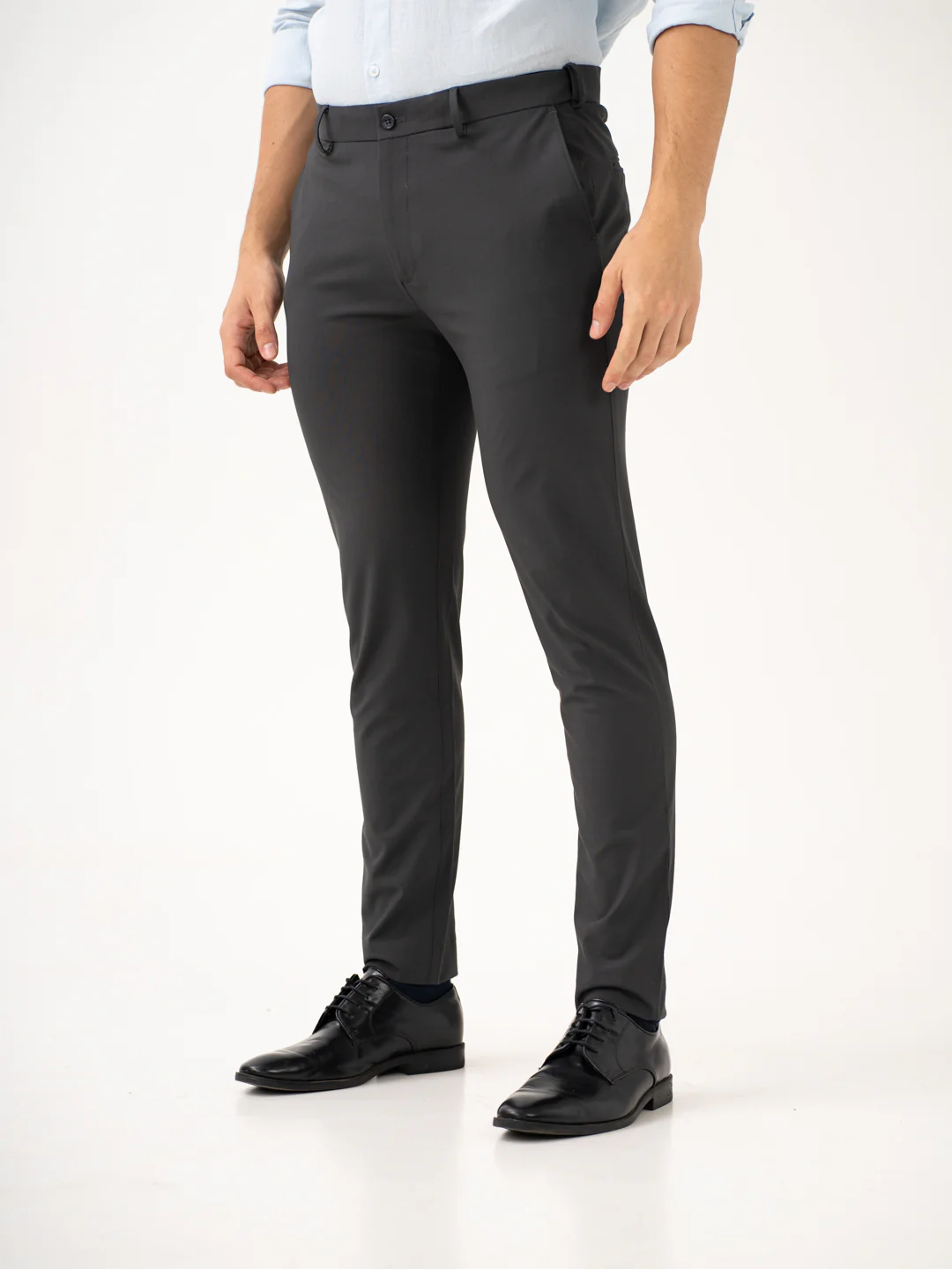 Timeless Grey Slim Fit Stretch Formal Pants - Image 8