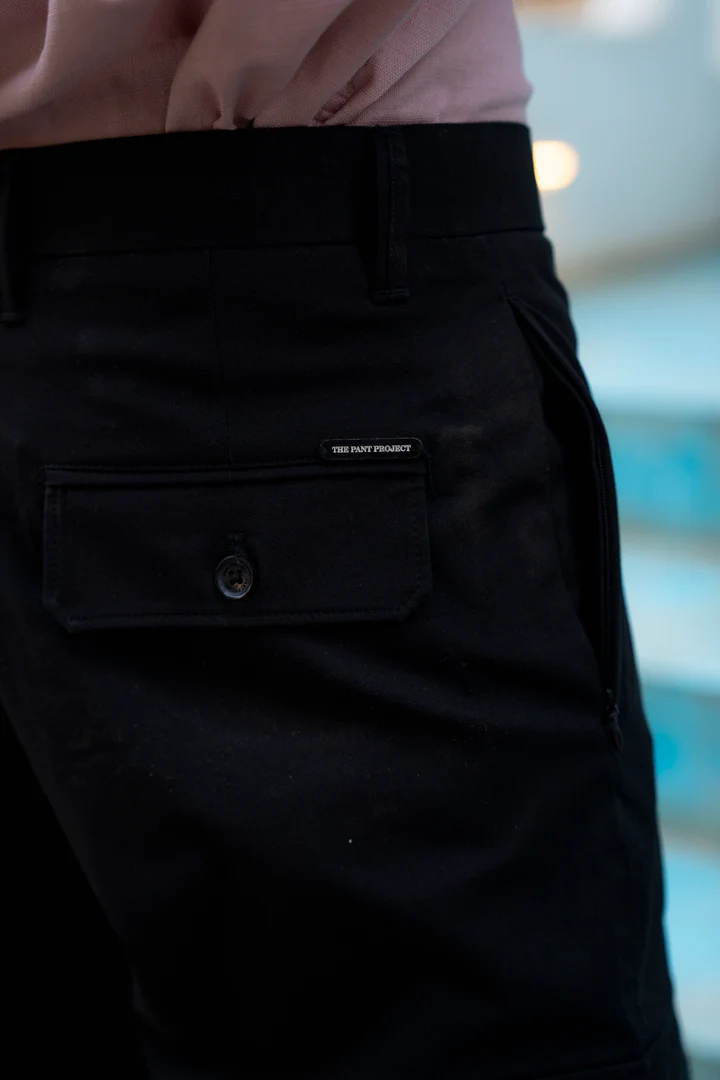 Black Shadow Stretch Cargo Shorts - Image 7