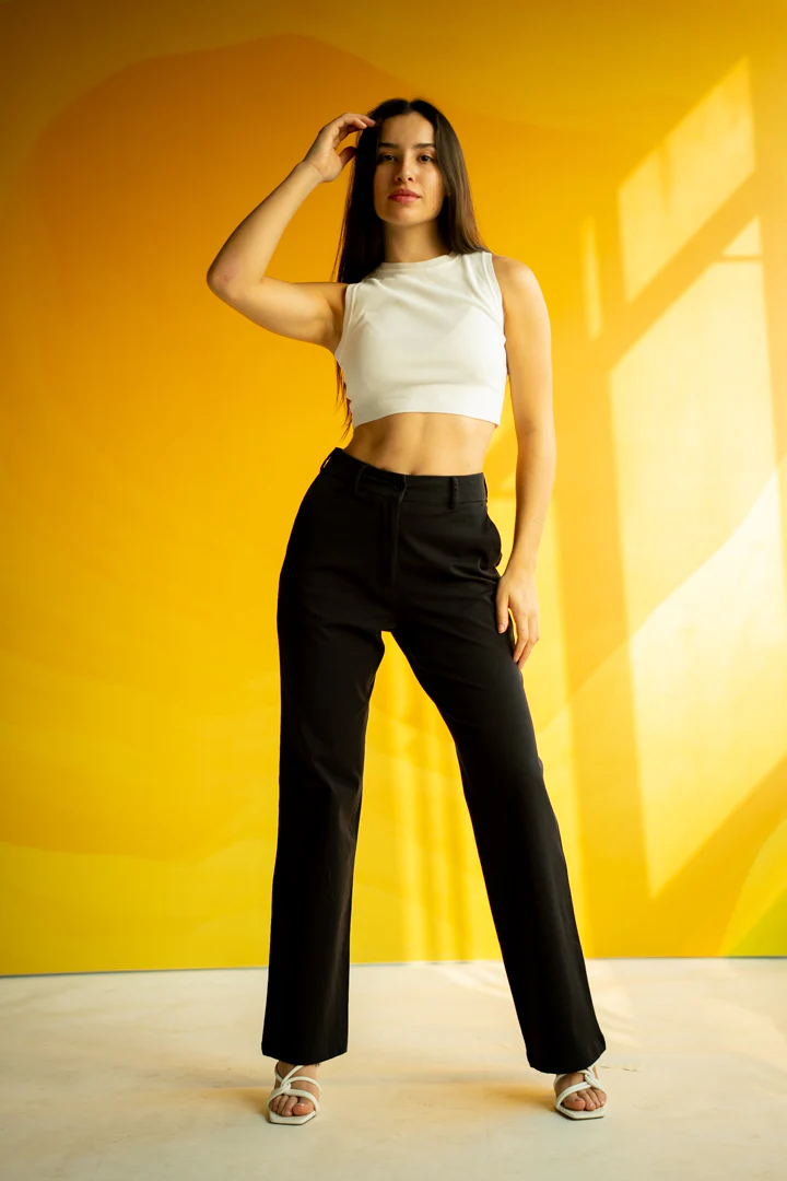 Black Shadow Stretch Chinos - Women - Image 3
