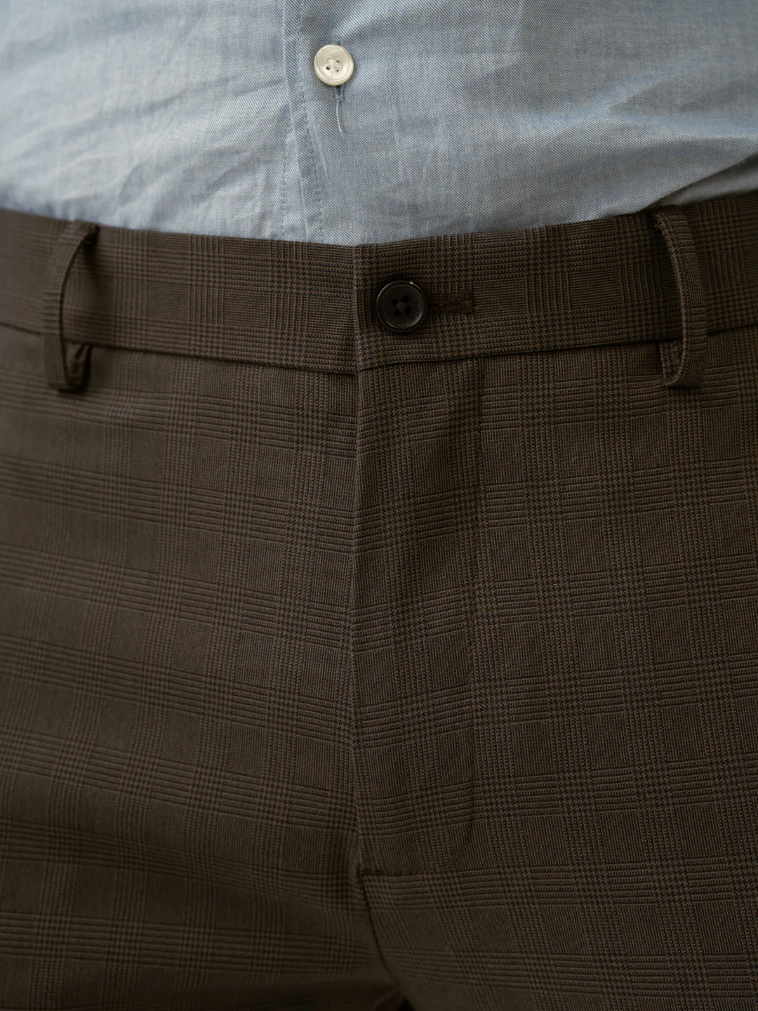 Charcoal Checks Slim Fit Formal Stretch Pants - Image 7