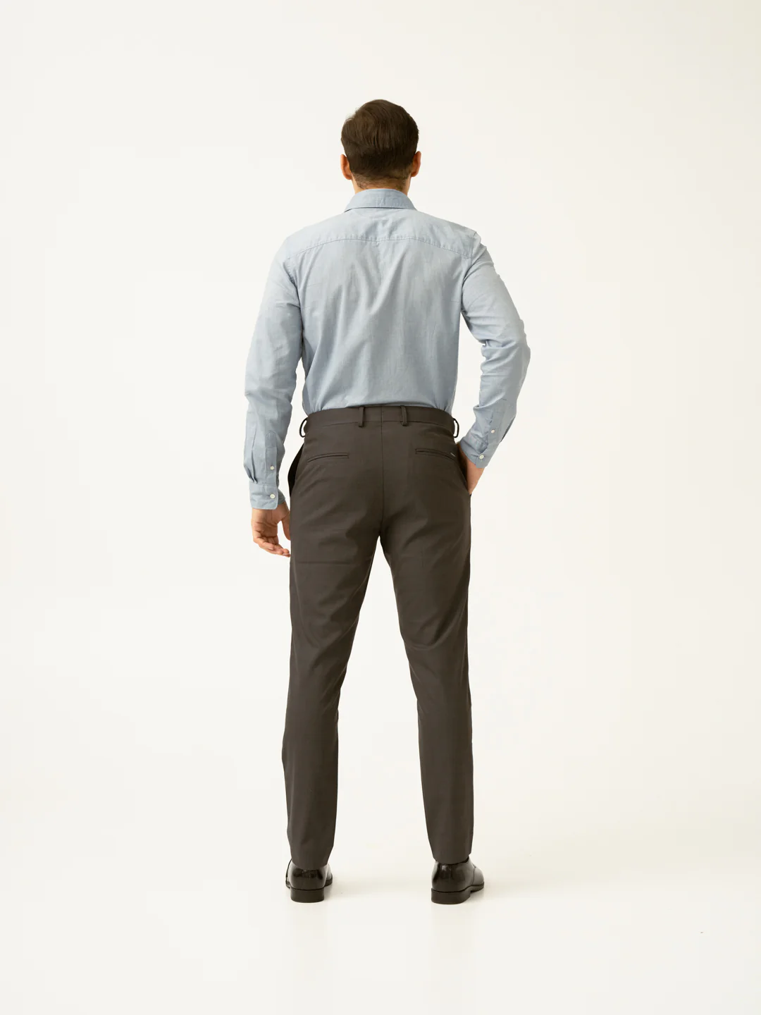 Charcoal Checks Slim Fit Formal Stretch Pants - Image 9