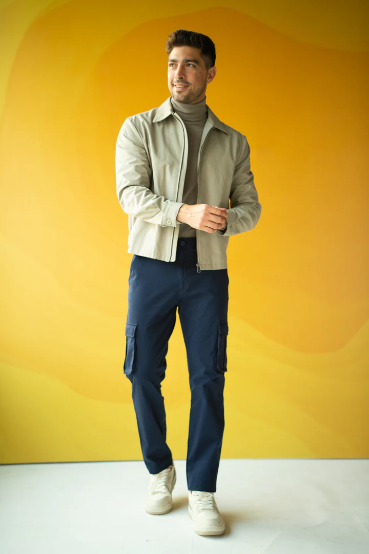 Classic Navy Stretch Cargo Pants - Image 3