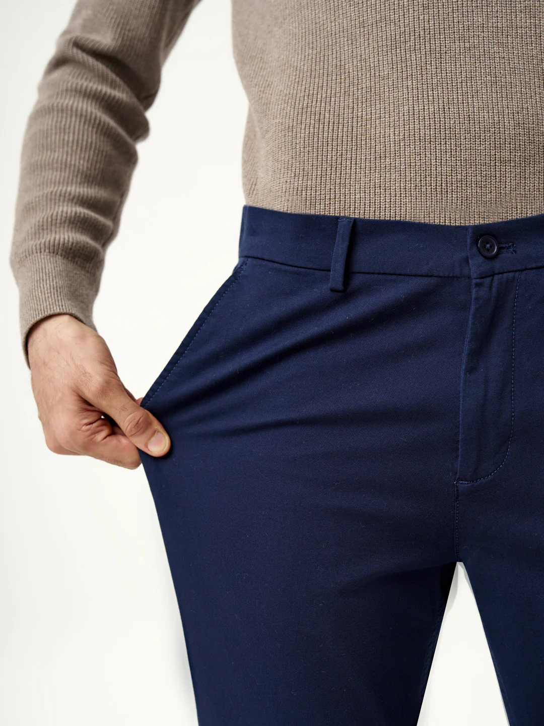 Classic Navy Stretch Chinos - Image 3