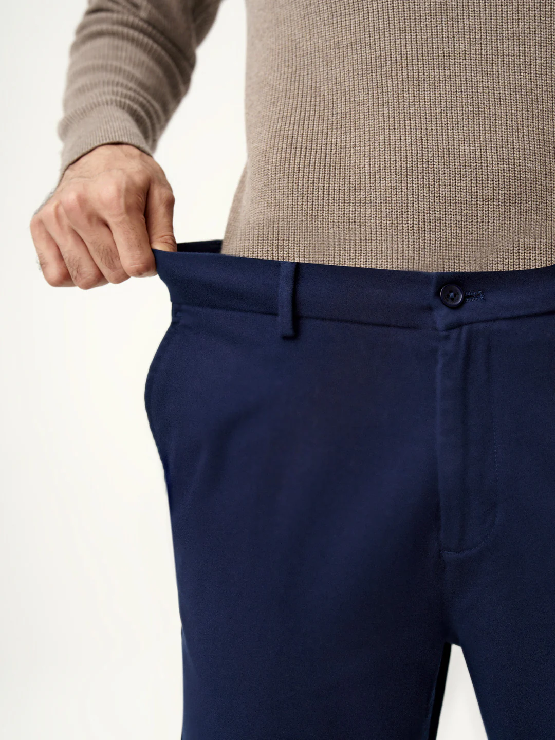 Classic Navy Stretch Chinos - Image 4