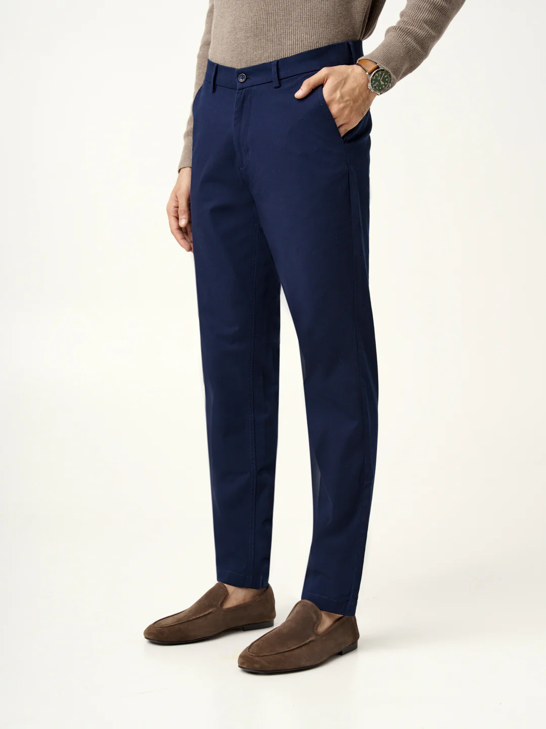 Classic Navy Stretch Chinos - Image 6