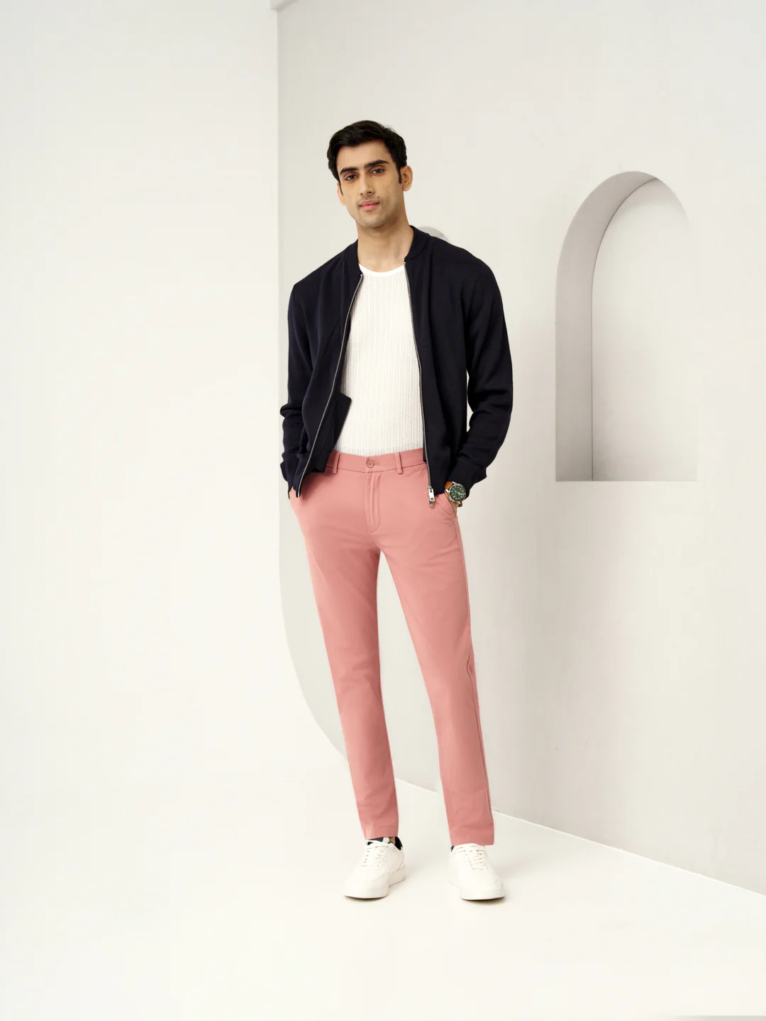 Coral Cotton Stretch Chinos - Image 7
