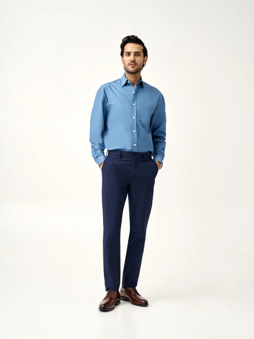 Eco Navy Stretch Pants - Image 5