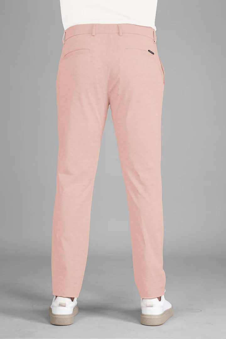 Flamingo Peach Cotton Stretch Chinos - Image 5