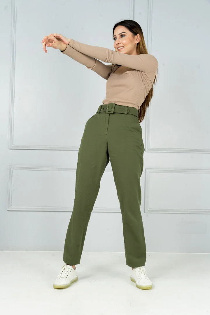 Herb Olive Stretch Chinos - Women - Image 4