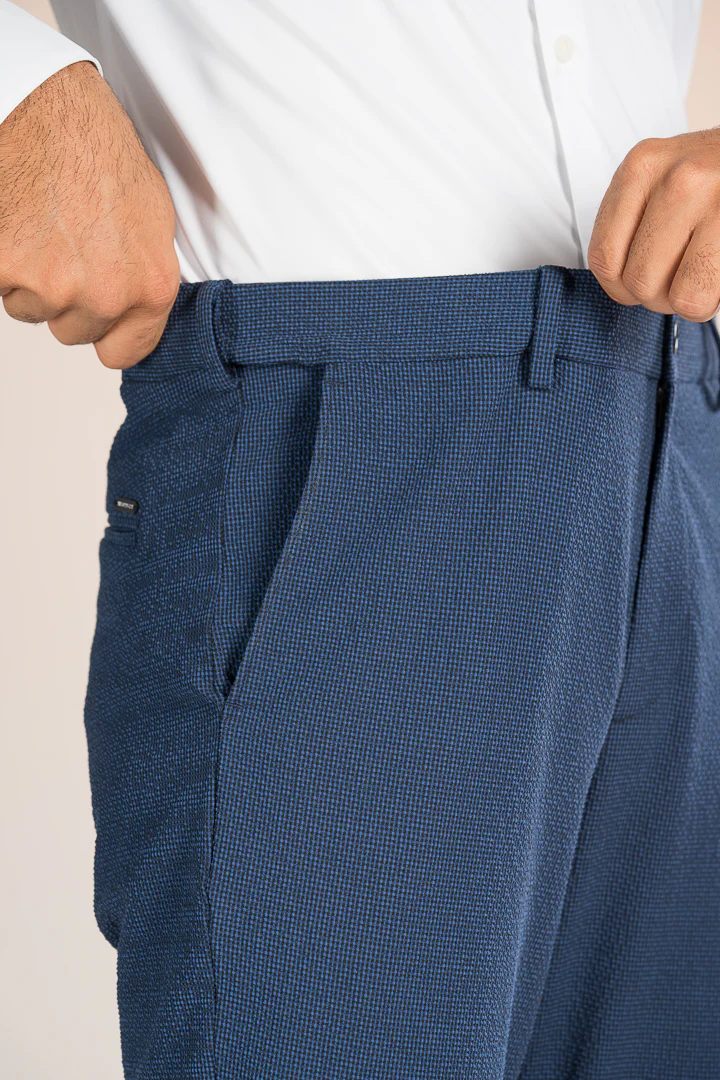 Jodhpur Blue Checks Seersucker Pants - Image 5