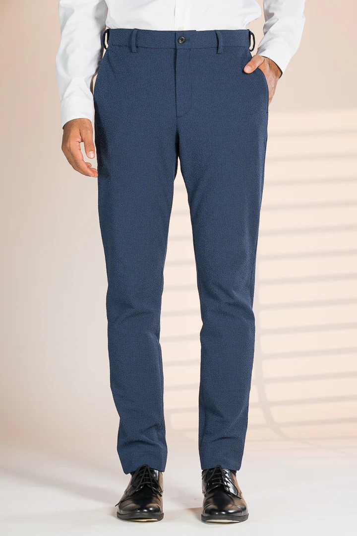Jodhpur Blue Checks Seersucker Pants - Image 6