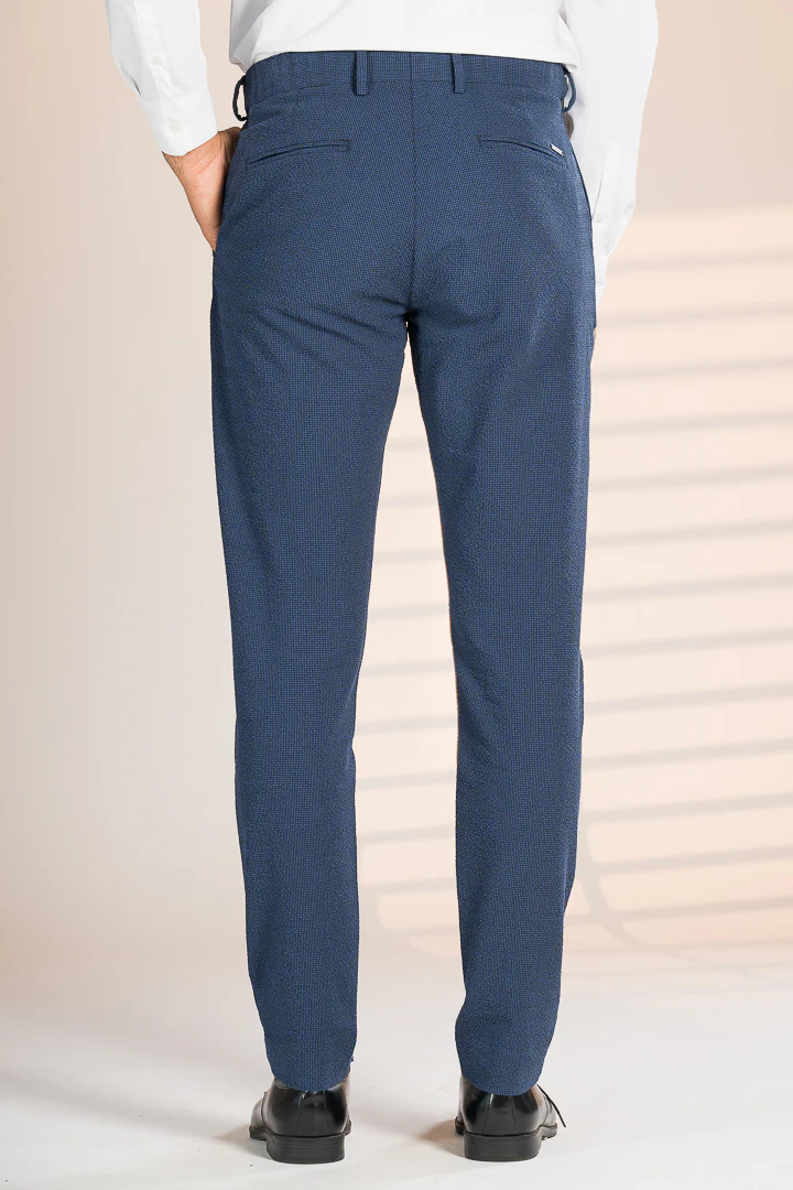 Jodhpur Blue Checks Seersucker Pants - Image 7