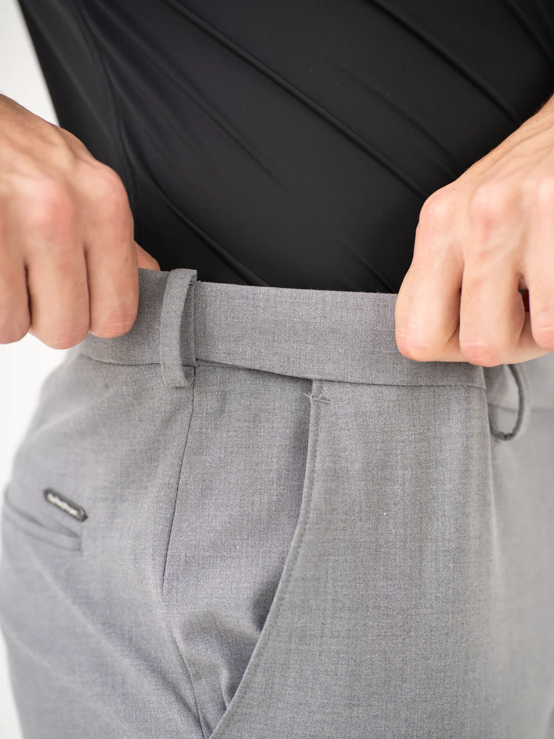 Effortless Grey Slim Fit Stretch Formal Pants - Image 4