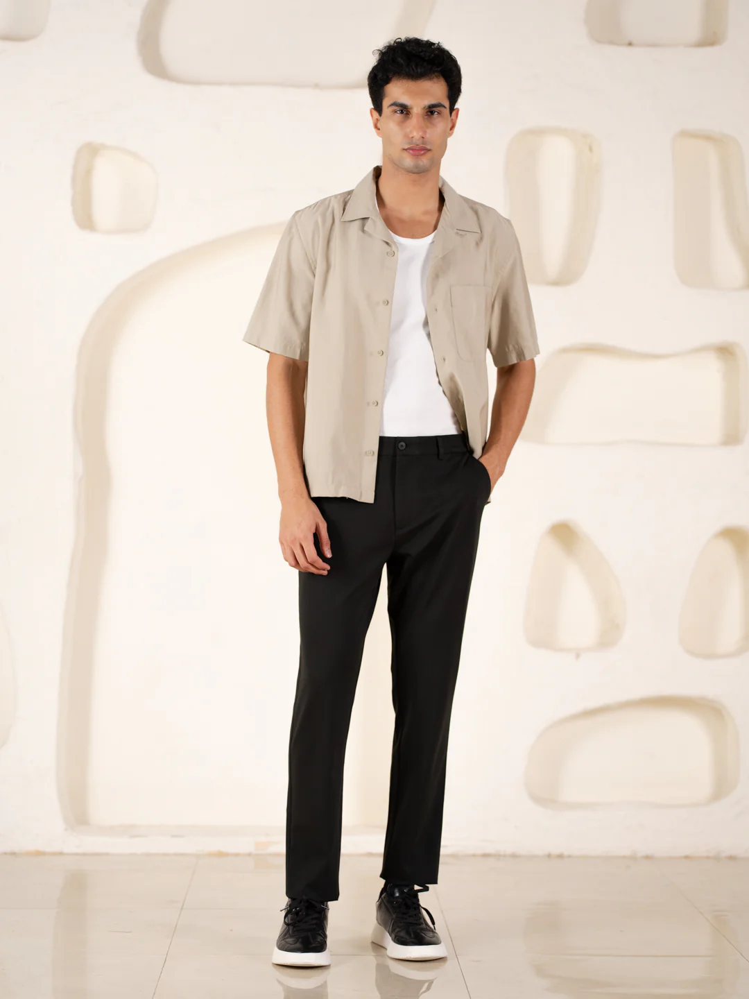 Malai Black Soft-touch Slim Fit Power Stretch Pants - Image 3