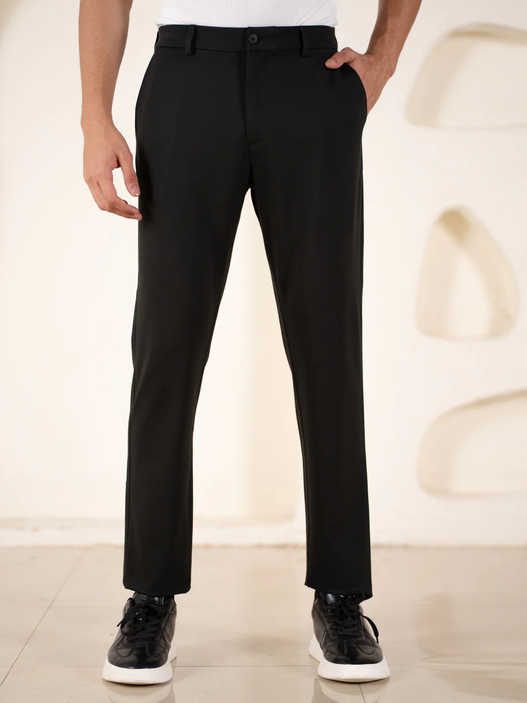 Malai Black Soft-touch Slim Fit Power Stretch Pants - Image 9