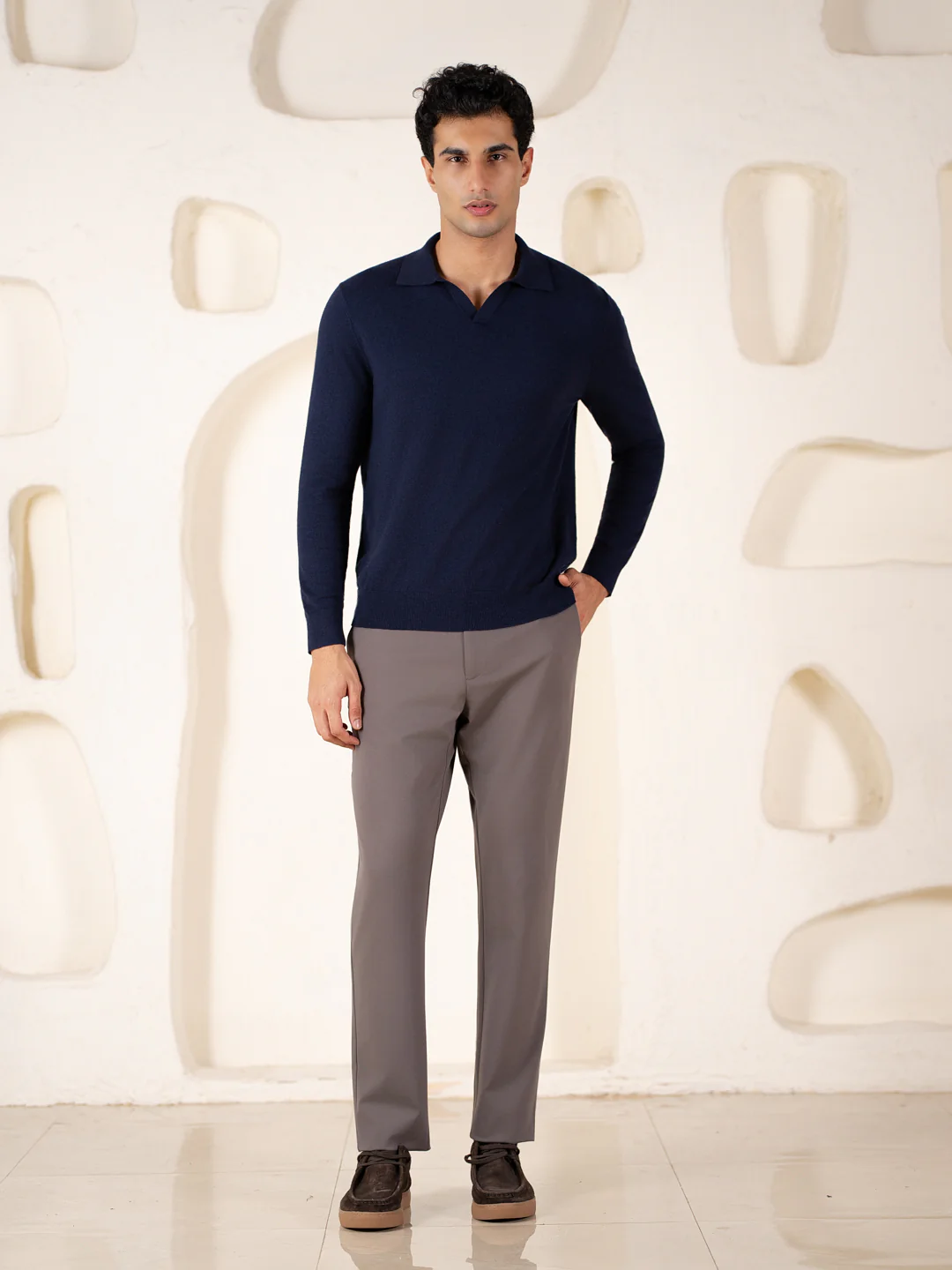 Malai Dark Grey Soft-touch Slim Fit Power Stretch Pants - Image 3