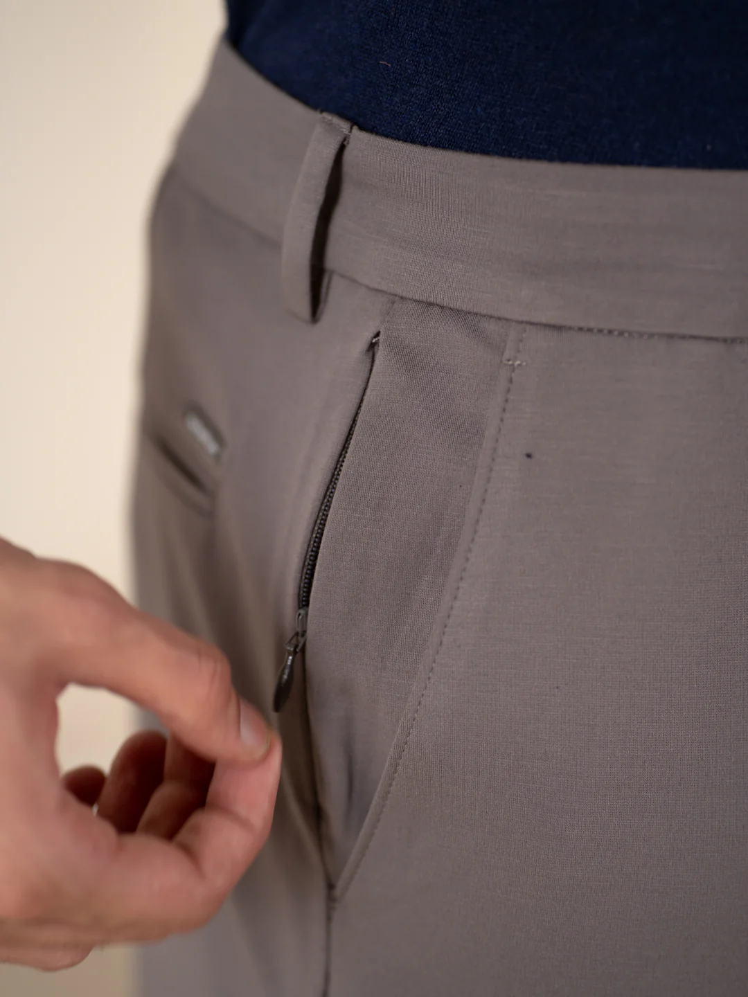 Malai Dark Grey Soft-touch Slim Fit Power Stretch Pants - Image 4
