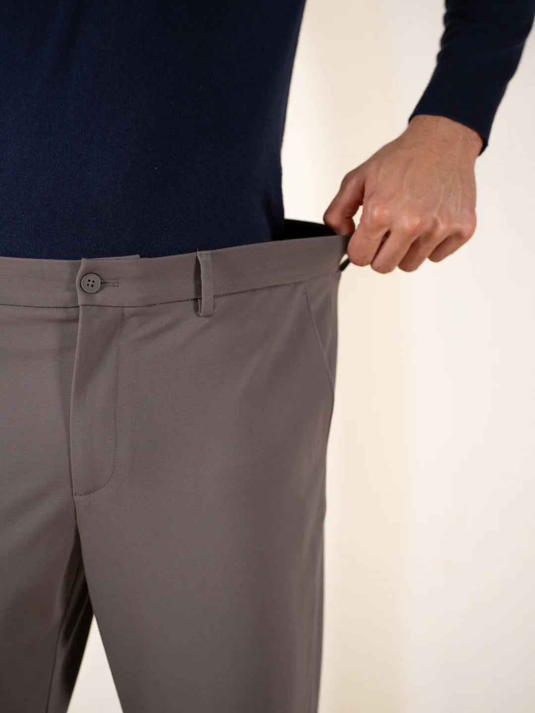 Malai Dark Grey Soft-touch Slim Fit Power Stretch Pants - Image 5