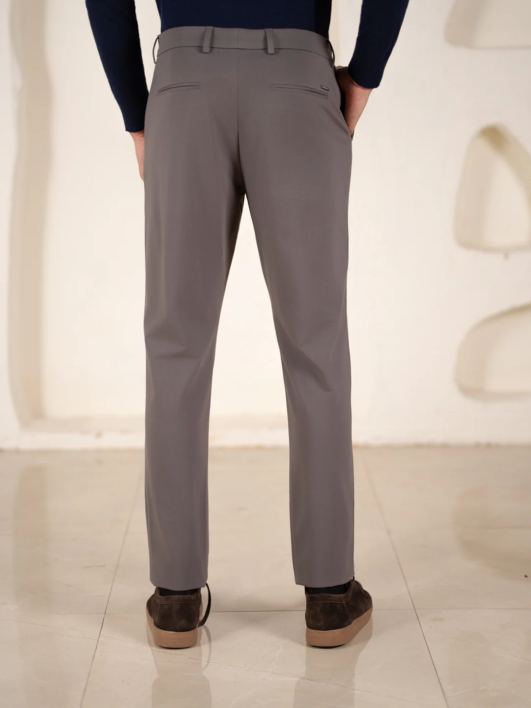 Malai Dark Grey Soft-touch Slim Fit Power Stretch Pants - Image 7
