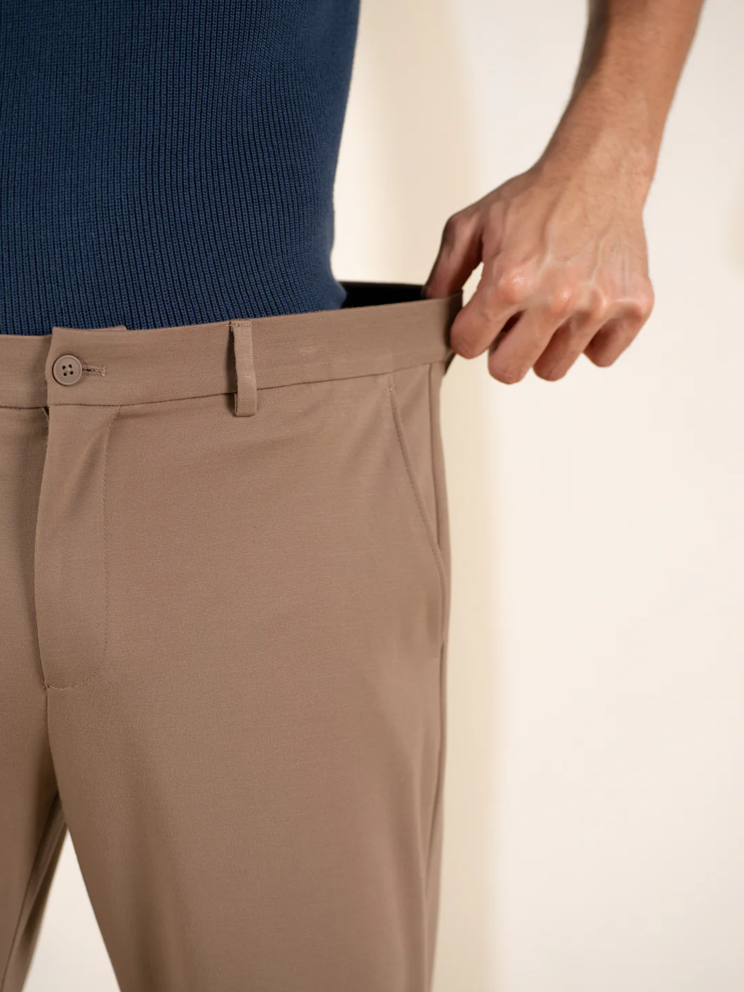 Malai Khaki Soft-touch Slim Fit Power Stretch Pants - Image 5