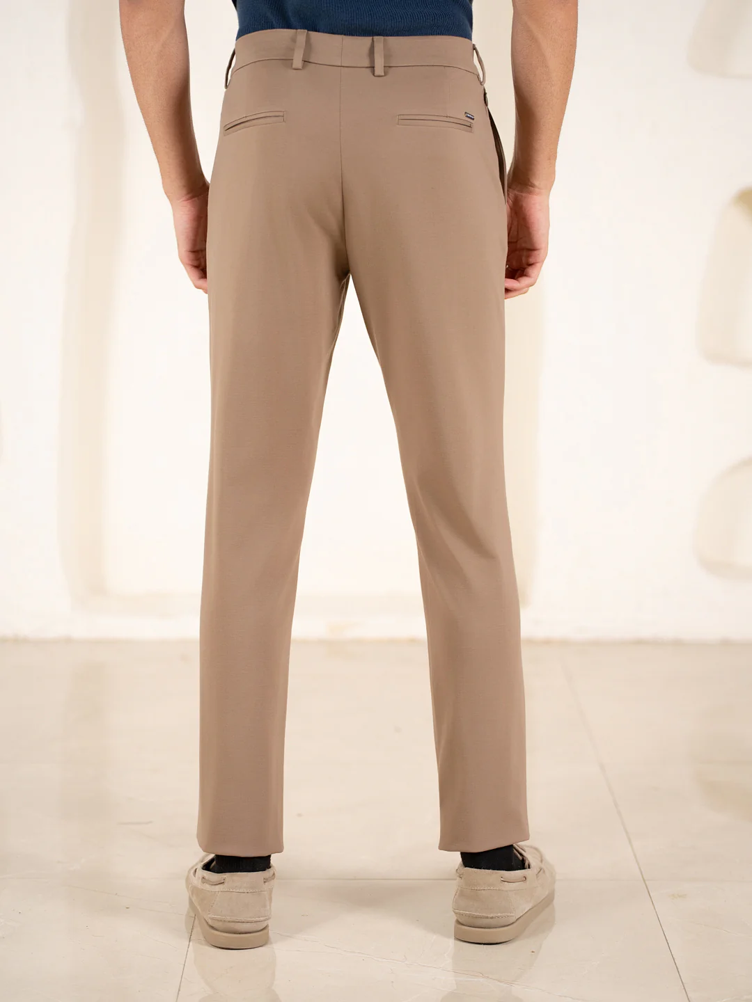 Malai Khaki Soft-touch Slim Fit Power Stretch Pants - Image 7