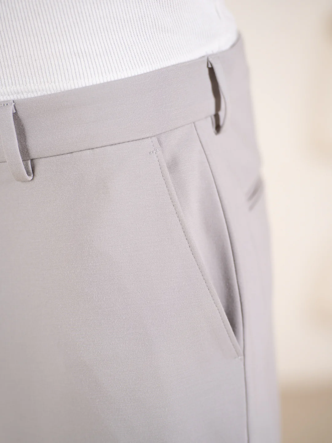 Malai Light Grey Soft-touch Slim Fit Power Stretch Pants - Image 10