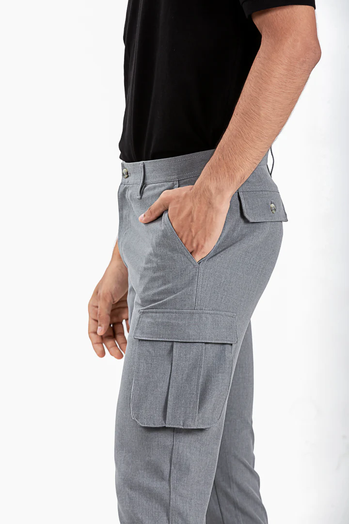 Mineral Grey Stretch Cargo Pants - Image 3