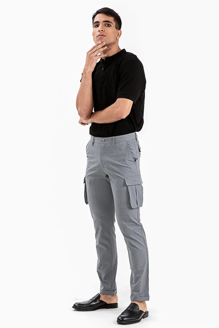 Mineral Grey Stretch Cargo Pants - Image 4