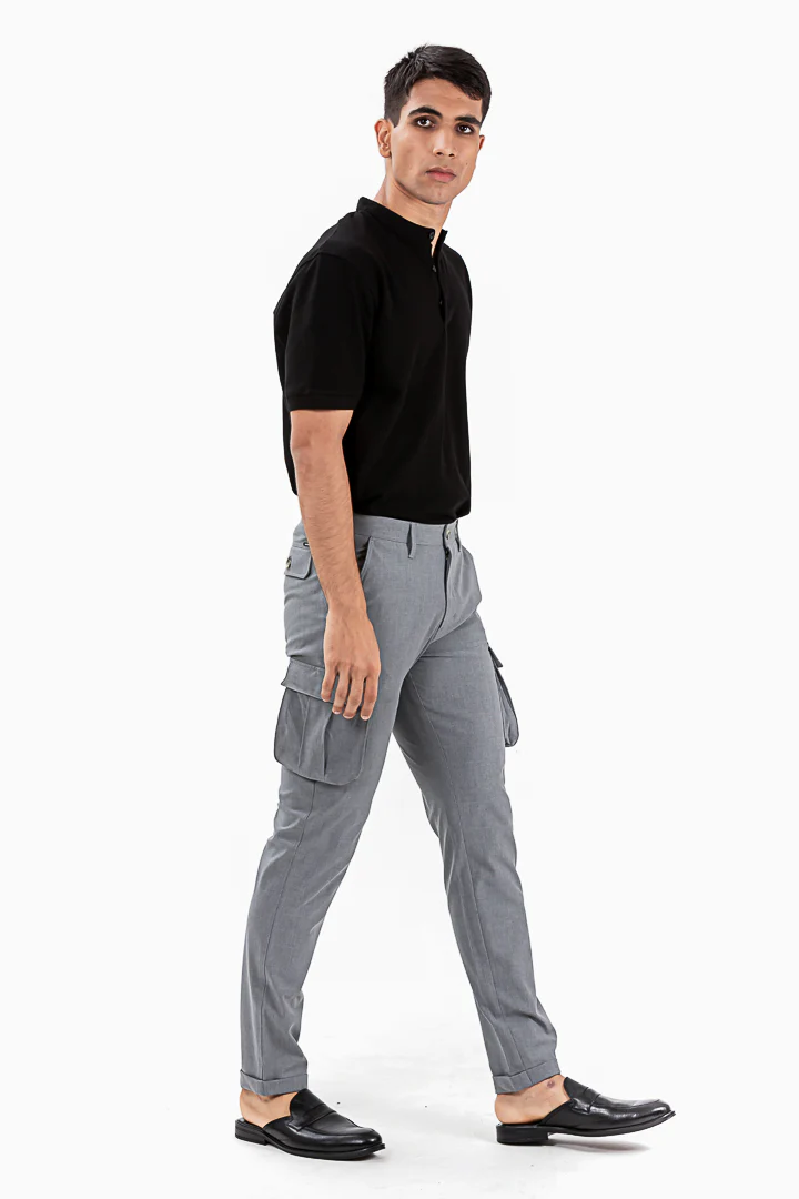 Mineral Grey Stretch Cargo Pants - Image 5