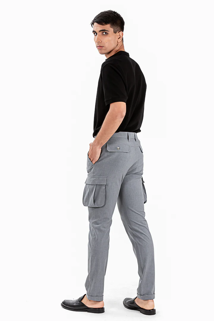 Mineral Grey Stretch Cargo Pants - Image 6