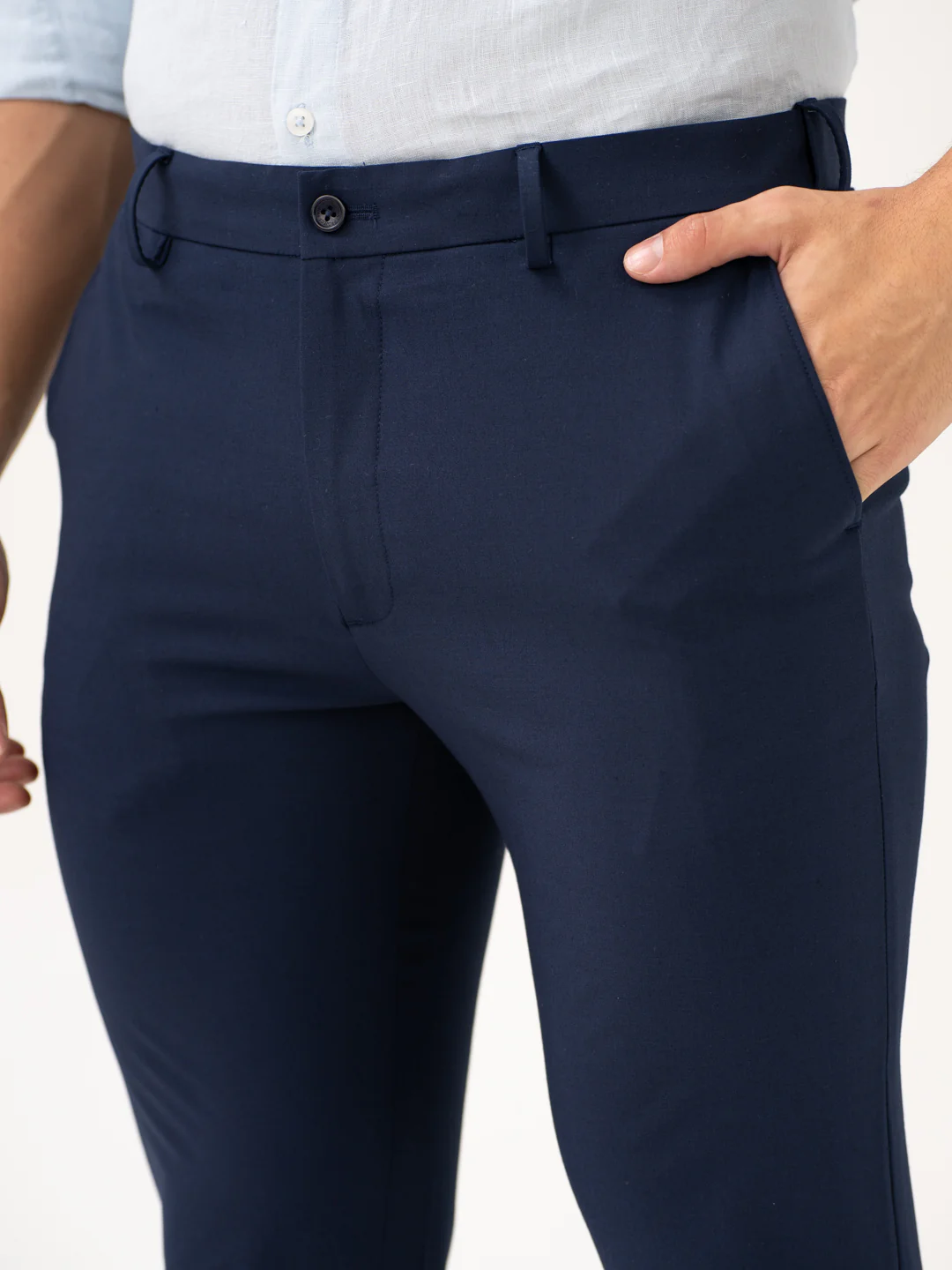 Daily Navy Slim Fit Stretch Formal Pants - Image 10