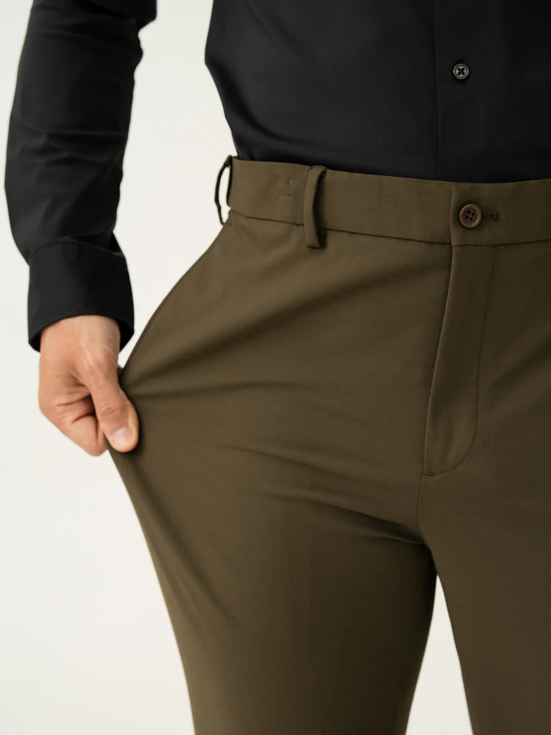 Always Olive Slim Fit Stretch Formal Pants - Image 3