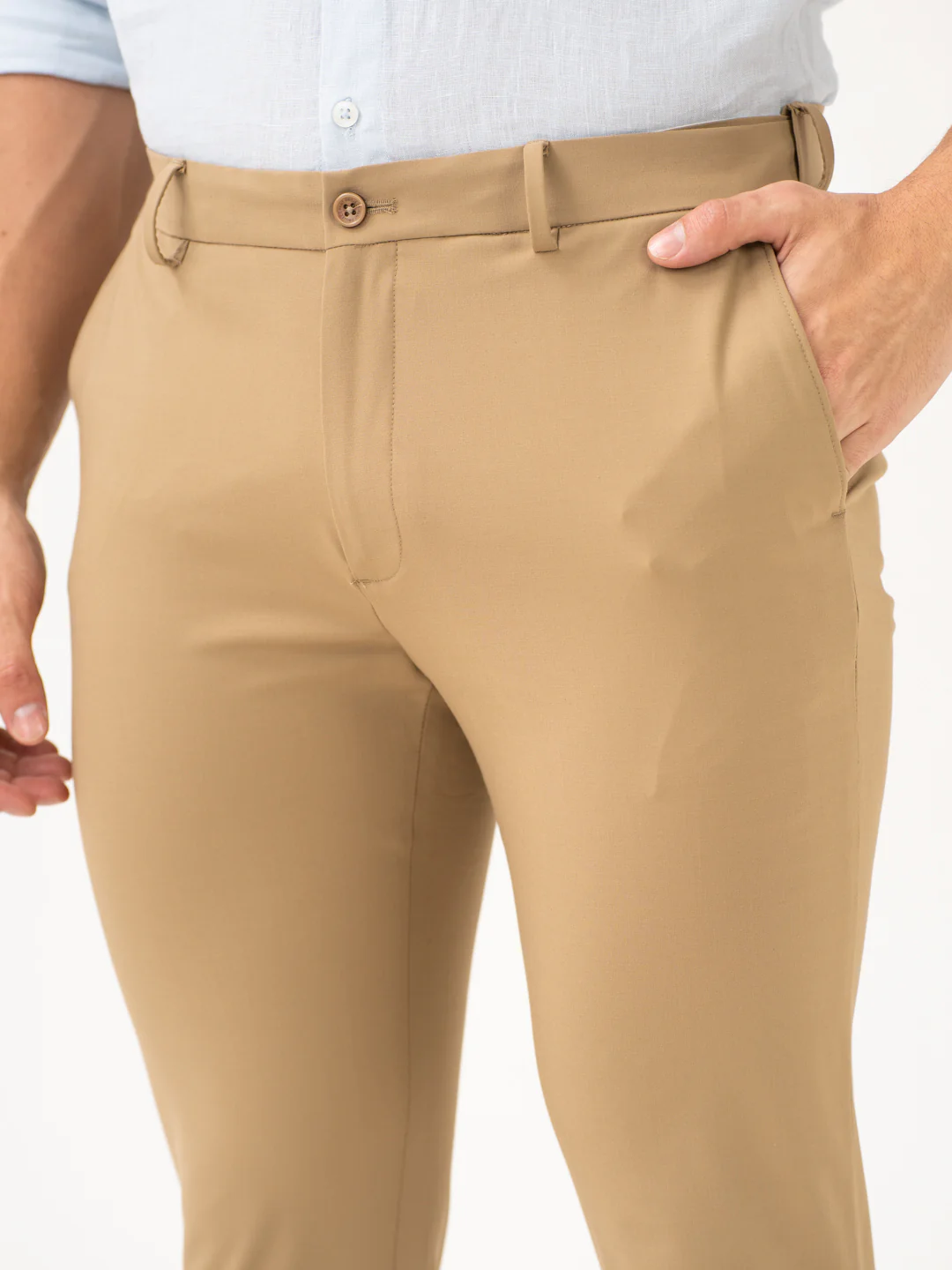Somewhere Khaki Slim Fit Stretch Formal Pants - Image 10