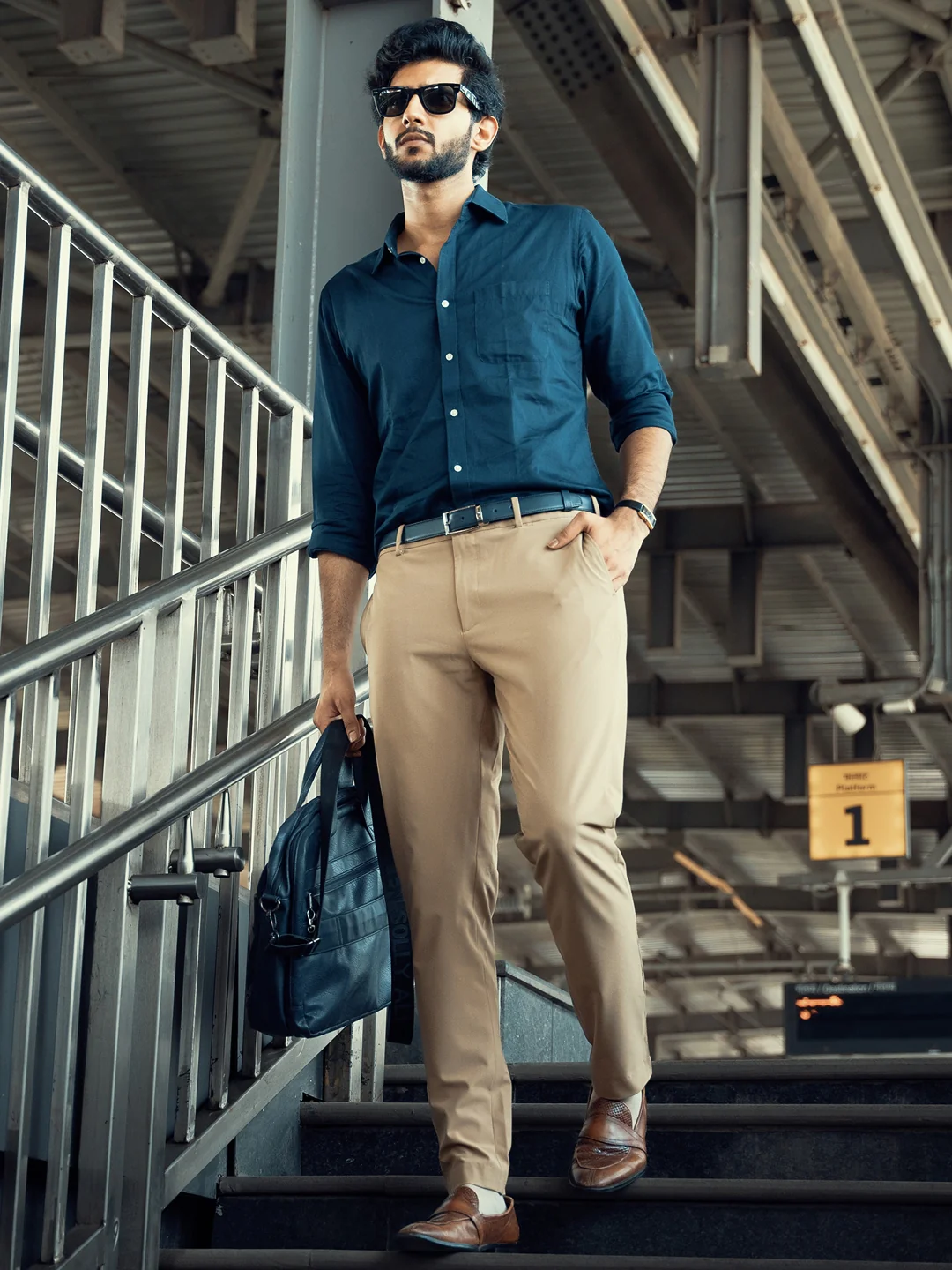Somewhere Khaki Slim Fit Stretch Formal Pants - Image 3