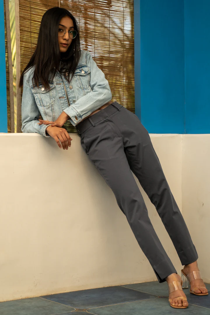 Spanish Grey Stretch Chino Pants - Women - Image 3