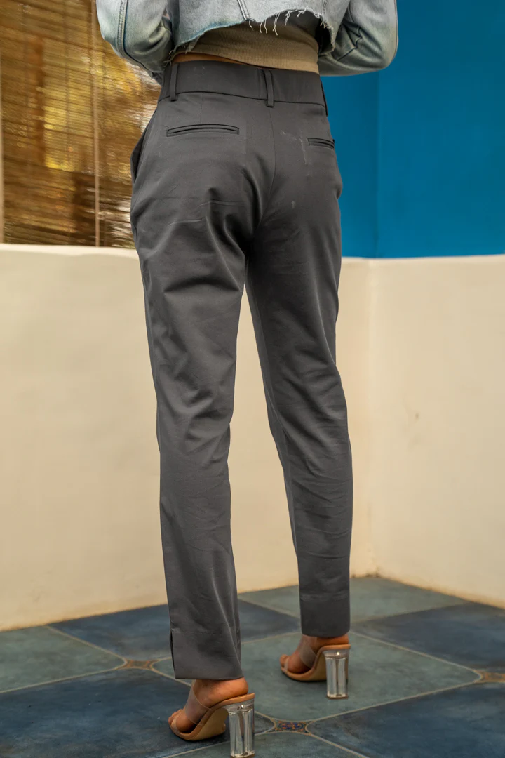 Spanish Grey Stretch Chino Pants - Women - Image 5