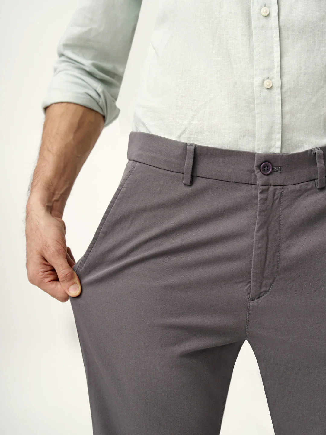 Spanish Grey Stretch Chinos - Image 3