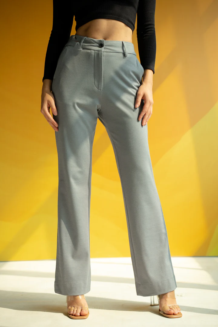 Steel Grey Power-Stretch Women Pants - Image 5