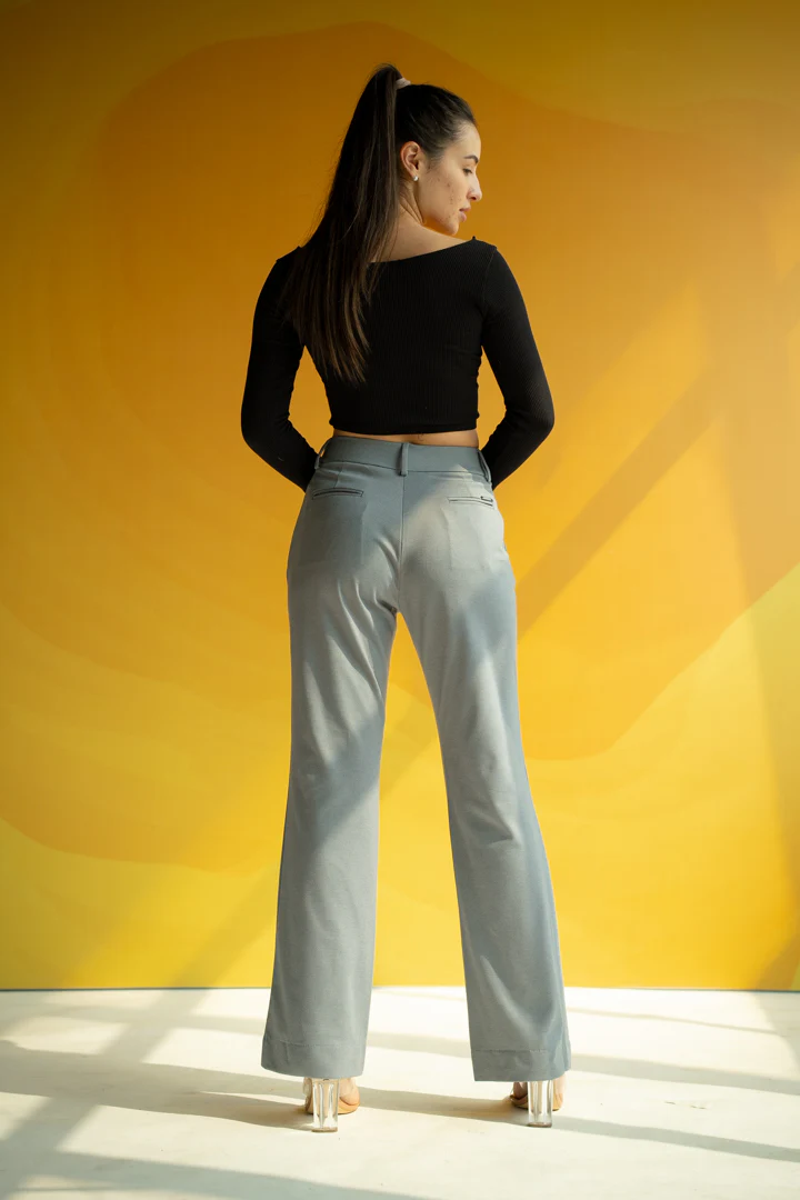 Steel Grey Power-Stretch Women Pants - Image 6